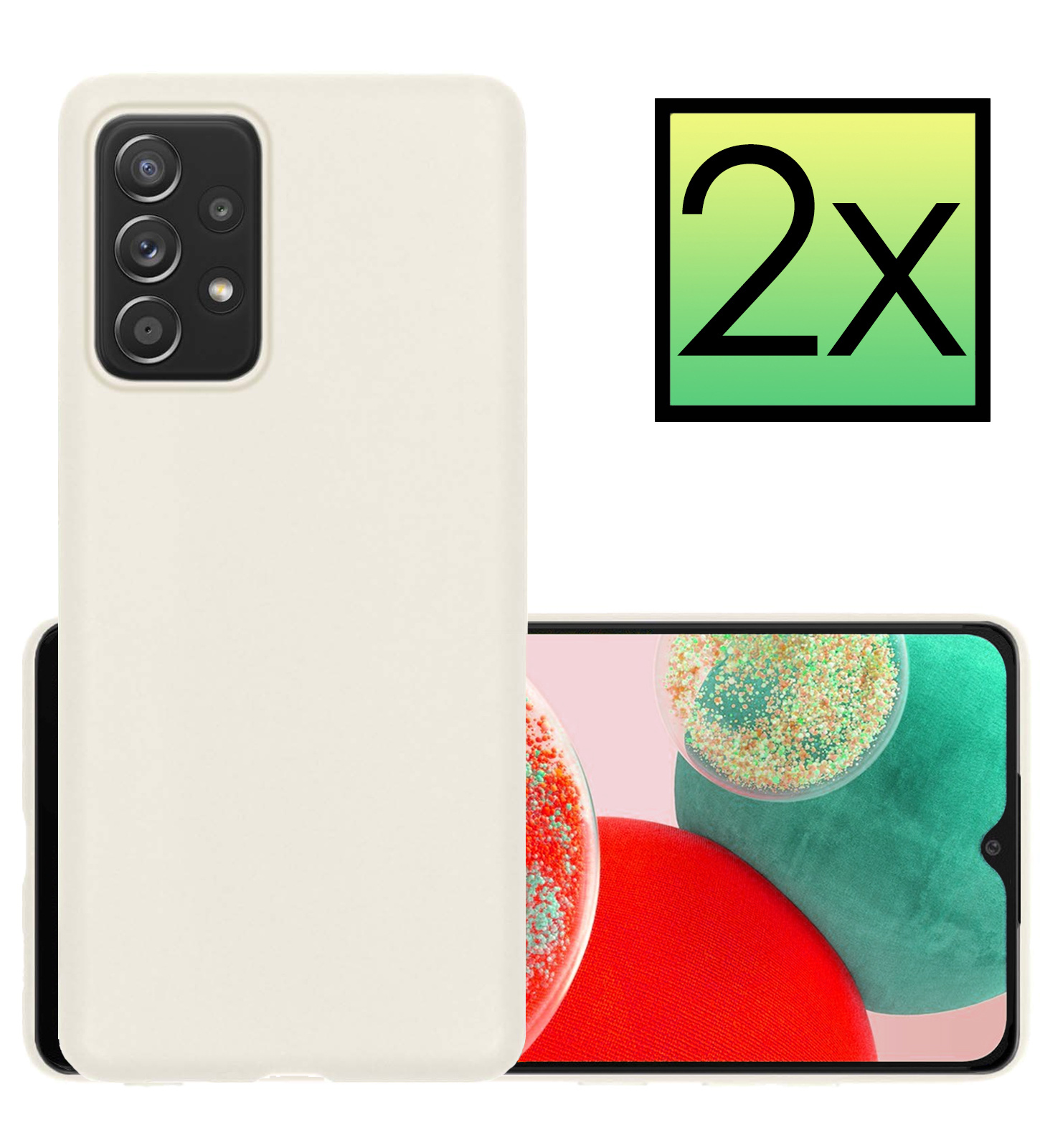 NoXx Hoes Geschikt voor Samsung A23 Hoesje Cover Siliconen Back Case Hoes - Wit - 2x