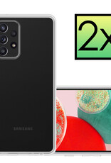 NoXx Hoes Geschikt voor Samsung A23 Hoesje Cover Siliconen Back Case Hoes - Zwart - 2x