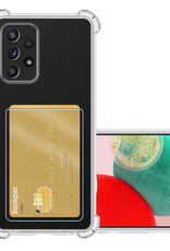 NoXx Hoes Geschikt voor Samsung A23 Hoesje Pasjeshouder Cover Shock Proof Case Siliconen Hoes Met Kaarthouder - Transparant