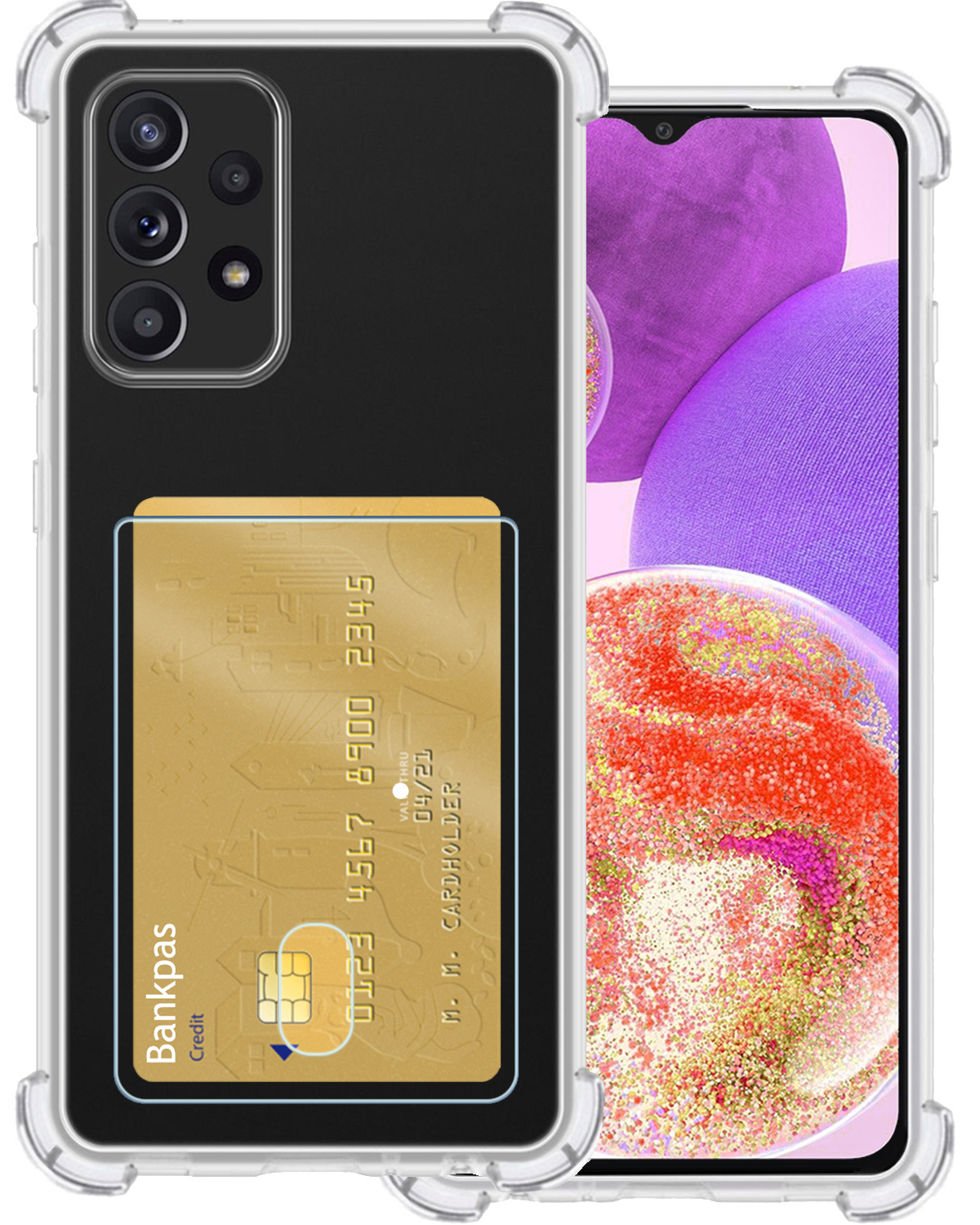BASEY. Hoes Geschikt voor Samsung A23 Hoesje Shock Proof Case Hoes - Hoesje Geschikt voor Samsung Galaxy A23 Hoes Cover Shockproof - Transparant