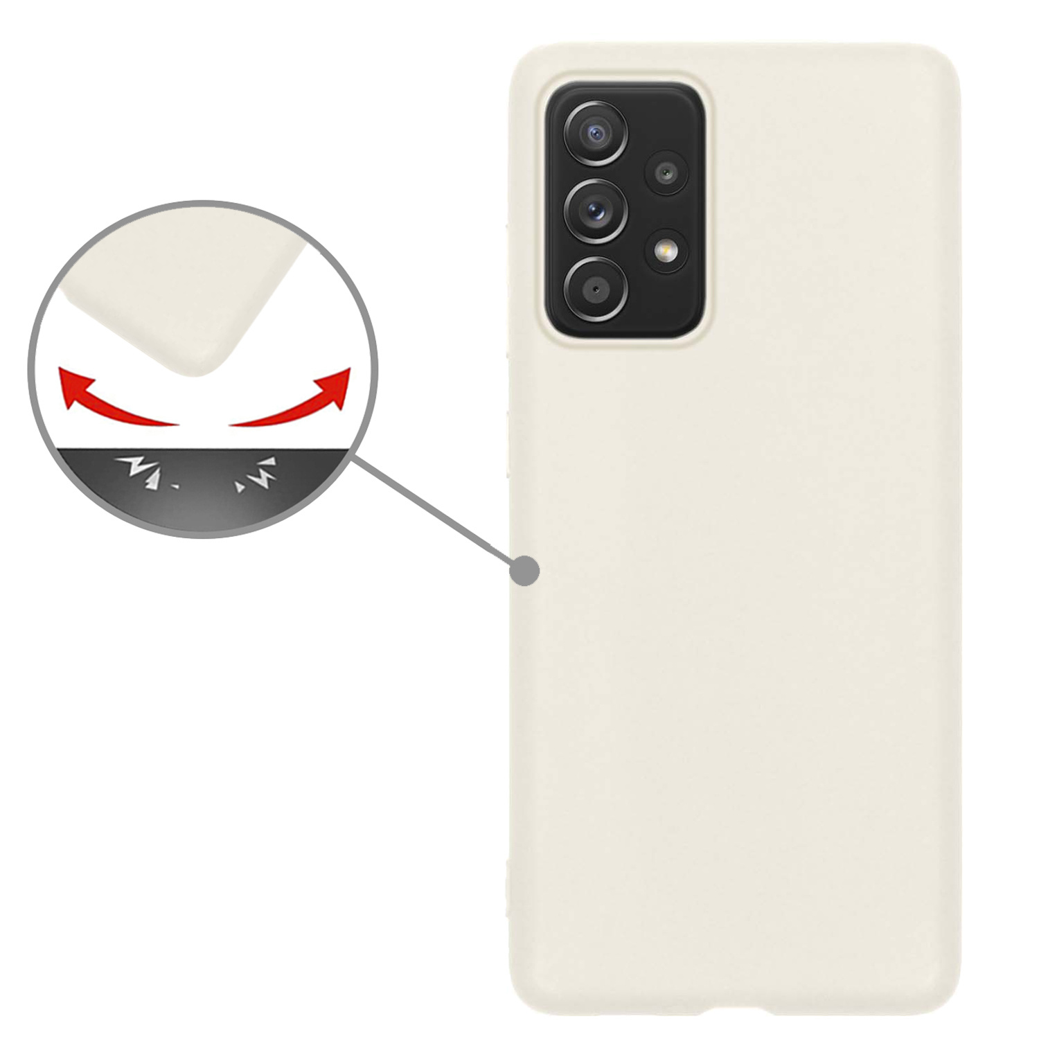 Nomfy Hoesje Geschikt voor Samsung A23 Hoesje Siliconen Cover Case - Hoes Geschikt voor Samsung Galaxy A23 Hoes Back Case - Wit