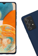 Hoesje Geschikt voor Samsung A23 Hoesje Siliconen Cover Case - Hoes Geschikt voor Samsung Galaxy A23 Hoes Back Case - 2-PACK - Donkerblauw