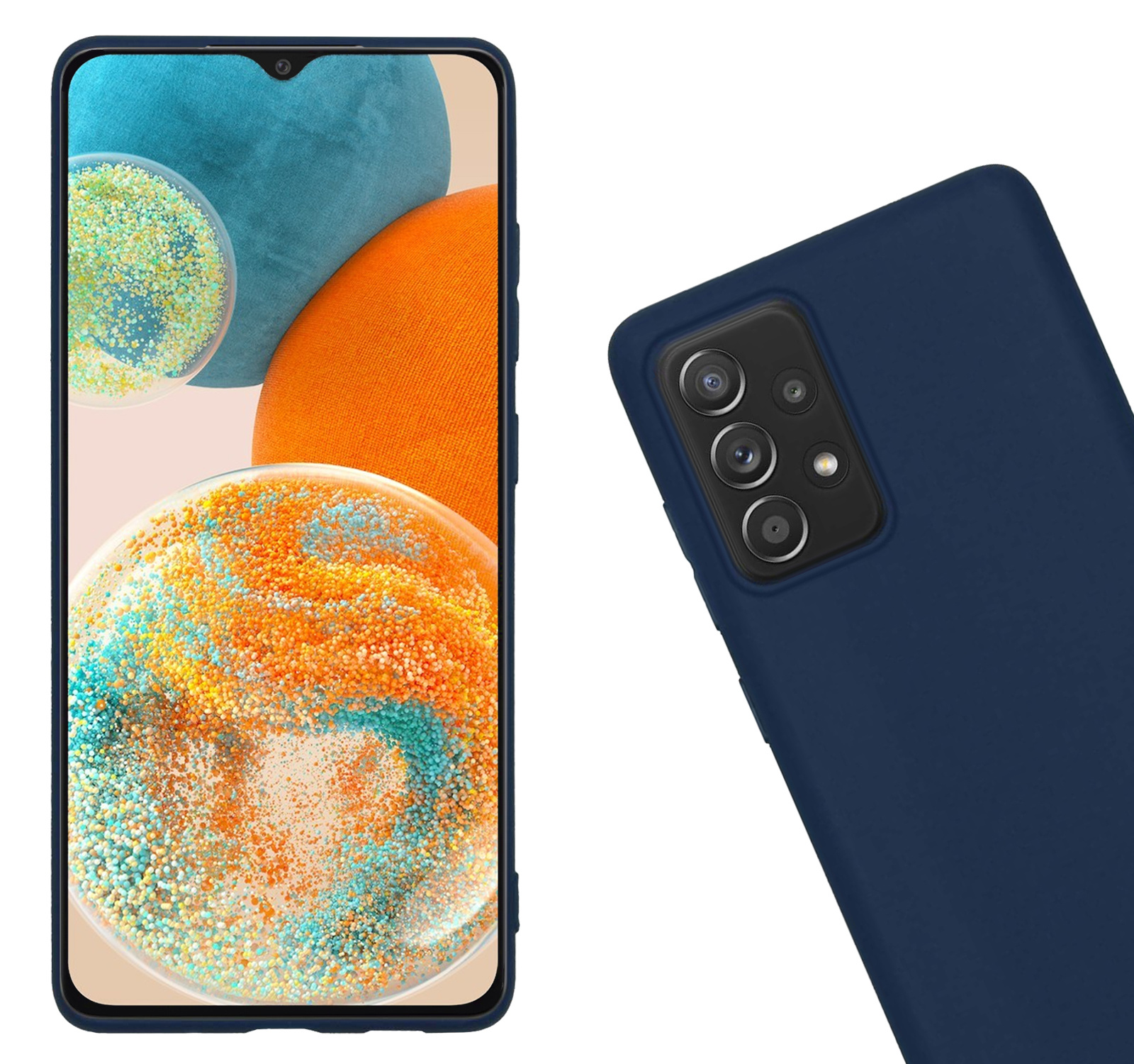 Nomfy Hoesje Geschikt voor Samsung A23 Hoesje Siliconen Cover Case - Hoes Geschikt voor Samsung Galaxy A23 Hoes Back Case - 2-PACK - Donkerblauw