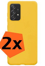 Nomfy Hoesje Geschikt voor Samsung A23 Hoesje Siliconen Cover Case - Hoes Geschikt voor Samsung Galaxy A23 Hoes Back Case - 2-PACK - Geel