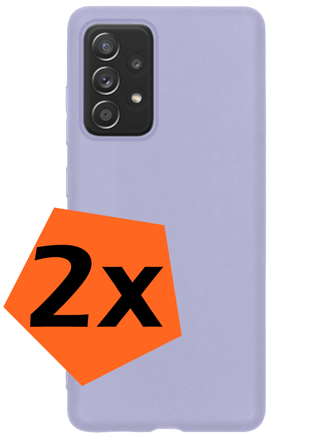 Nomfy Hoesje Geschikt voor Samsung A23 Hoesje Siliconen Cover Case - Hoes Geschikt voor Samsung Galaxy A23 Hoes Back Case - 2-PACK - Lila
