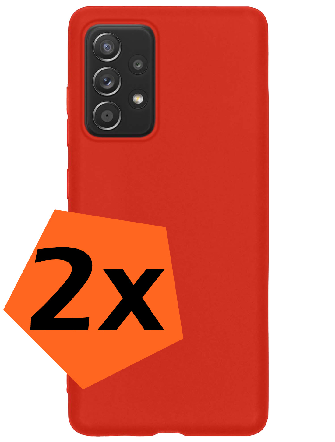 Nomfy Hoesje Geschikt voor Samsung A23 Hoesje Siliconen Cover Case - Hoes Geschikt voor Samsung Galaxy A23 Hoes Back Case - 2-PACK - Rood