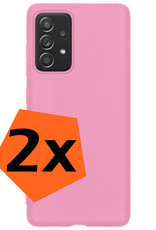 Nomfy Hoesje Geschikt voor Samsung A23 Hoesje Siliconen Cover Case - Hoes Geschikt voor Samsung Galaxy A23 Hoes Back Case - 2-PACK - Lichtroze