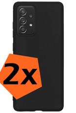 Hoesje Geschikt voor Samsung A23 Hoesje Siliconen Cover Case - Hoes Geschikt voor Samsung Galaxy A23 Hoes Back Case - 2-PACK - Zwart