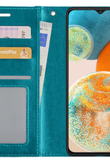 Nomfy Hoesje Geschikt voor Samsung A23 Hoes Bookcase Flipcase Book Cover - Hoes Geschikt voor Samsung Galaxy A23 Hoesje Book Case - Turquoise