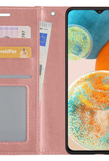 Nomfy Hoesje Geschikt voor Samsung A23 Hoes Bookcase Flipcase Book Cover - Hoes Geschikt voor Samsung Galaxy A23 Hoesje Book Case - Rosé goud