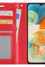 Nomfy Hoesje Geschikt voor Samsung A23 Hoes Bookcase Flipcase Book Cover - Hoes Geschikt voor Samsung Galaxy A23 Hoesje Book Case - Rood