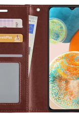 Nomfy Hoesje Geschikt voor Samsung A23 Hoes Bookcase Flipcase Book Cover - Hoes Geschikt voor Samsung Galaxy A23 Hoesje Book Case - Bruin