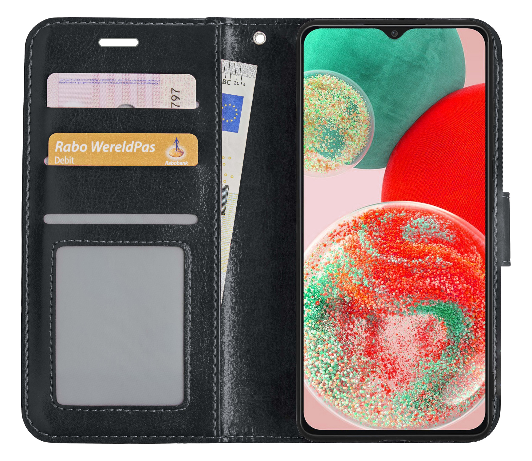 NoXx Hoes Geschikt voor Samsung A23 Hoesje Book Case Hoes Flip Cover Wallet Bookcase - Zwart