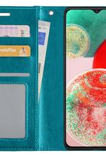 NoXx Hoes Geschikt voor Samsung A23 Hoesje Book Case Hoes Flip Cover Wallet Bookcase - Turquoise