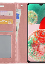 NoXx Hoes Geschikt voor Samsung A23 Hoesje Book Case Hoes Flip Cover Wallet Bookcase - Rosé goud
