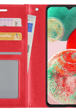 NoXx Hoes Geschikt voor Samsung A23 Hoesje Book Case Hoes Flip Cover Wallet Bookcase - Rood