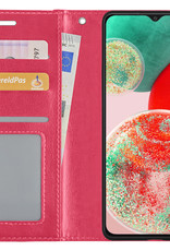 NoXx Hoes Geschikt voor Samsung A23 Hoesje Book Case Hoes Flip Cover Wallet Bookcase - Donkerroze