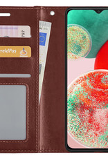 NoXx Hoes Geschikt voor Samsung A23 Hoesje Book Case Hoes Flip Cover Wallet Bookcase - Bruin