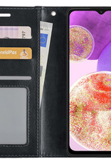BASEY. Hoes Geschikt voor Samsung A23 Hoesje Bookcase Hoes Flip Case Book Cover - Hoesje Geschikt voor Samsung Galaxy A23 Hoes Book Case Hoesje - Zwart