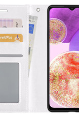 BASEY. Hoes Geschikt voor Samsung A23 Hoesje Bookcase Hoes Flip Case Book Cover - Hoesje Geschikt voor Samsung Galaxy A23 Hoes Book Case Hoesje - Wit