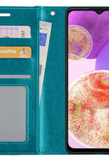 BASEY. Hoes Geschikt voor Samsung A23 Hoesje Bookcase Hoes Flip Case Book Cover - Hoesje Geschikt voor Samsung Galaxy A23 Hoes Book Case Hoesje - Turquoise