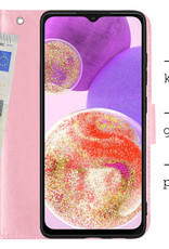 BASEY. Hoes Geschikt voor Samsung A23 Hoesje Bookcase Hoes Flip Case Book Cover - Hoesje Geschikt voor Samsung Galaxy A23 Hoes Book Case Hoesje - Lichtroze