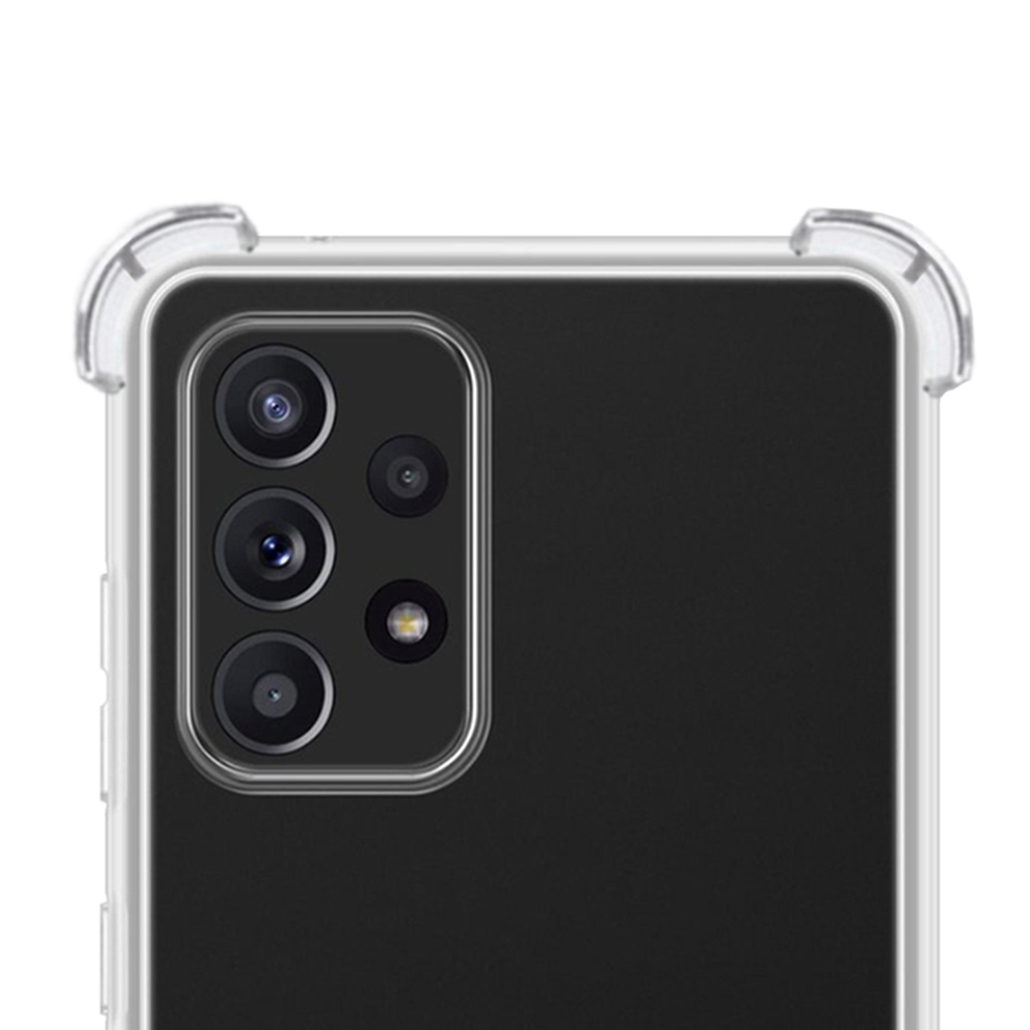 NoXx Hoes Geschikt voor Samsung A23 Hoesje Siliconen Cover Shock Proof Back Case Shockproof Hoes Met Screenprotector - Transparant