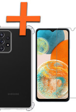 Nomfy Hoesje Geschikt voor Samsung A23 Hoesje Shock Proof Cover Case Shockproof Met Screenprotector - Hoes Geschikt voor Samsung Galaxy A23 Hoes Siliconen Back Case - Transparant