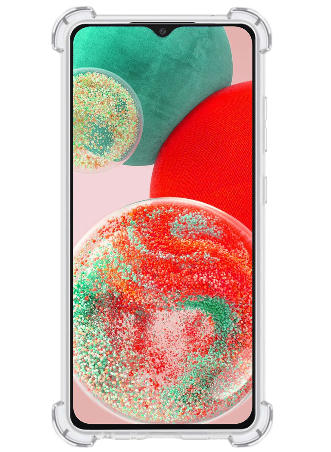 NoXx Hoes Geschikt voor Samsung A23 Hoesje Pasjeshouder Cover Shock Proof Case Siliconen Hoes Met Kaarthouder Met Screenprotector - Transparant