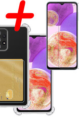 BASEY. Hoes Geschikt voor Samsung A23 Hoesje Shock Proof Case Hoes Met Screenprotector - Hoesje Geschikt voor Samsung Galaxy A23 Hoes Cover Shockproof - Transparant