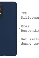 BASEY. Hoes Geschikt voor Samsung A23 Hoesje Siliconen Back Cover Case Met Screenprotector - Hoesje Geschikt voor Samsung Galaxy A23 Hoes Cover Hoesje - Donkerblauw