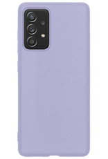 Hoes Geschikt voor Samsung A23 Hoesje Siliconen Back Cover Case Met Screenprotector - Hoesje Geschikt voor Samsung Galaxy A23 Hoes Cover Hoesje - Lila