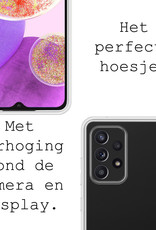 BASEY. Hoes Geschikt voor Samsung A23 Hoesje Siliconen Back Cover Case Met Screenprotector - Hoesje Geschikt voor Samsung Galaxy A23 Hoes Cover Hoesje - Transparant