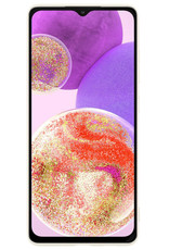 BASEY. Hoes Geschikt voor Samsung A23 Hoesje Siliconen Back Cover Case Met Screenprotector - Hoesje Geschikt voor Samsung Galaxy A23 Hoes Cover Hoesje - Wit