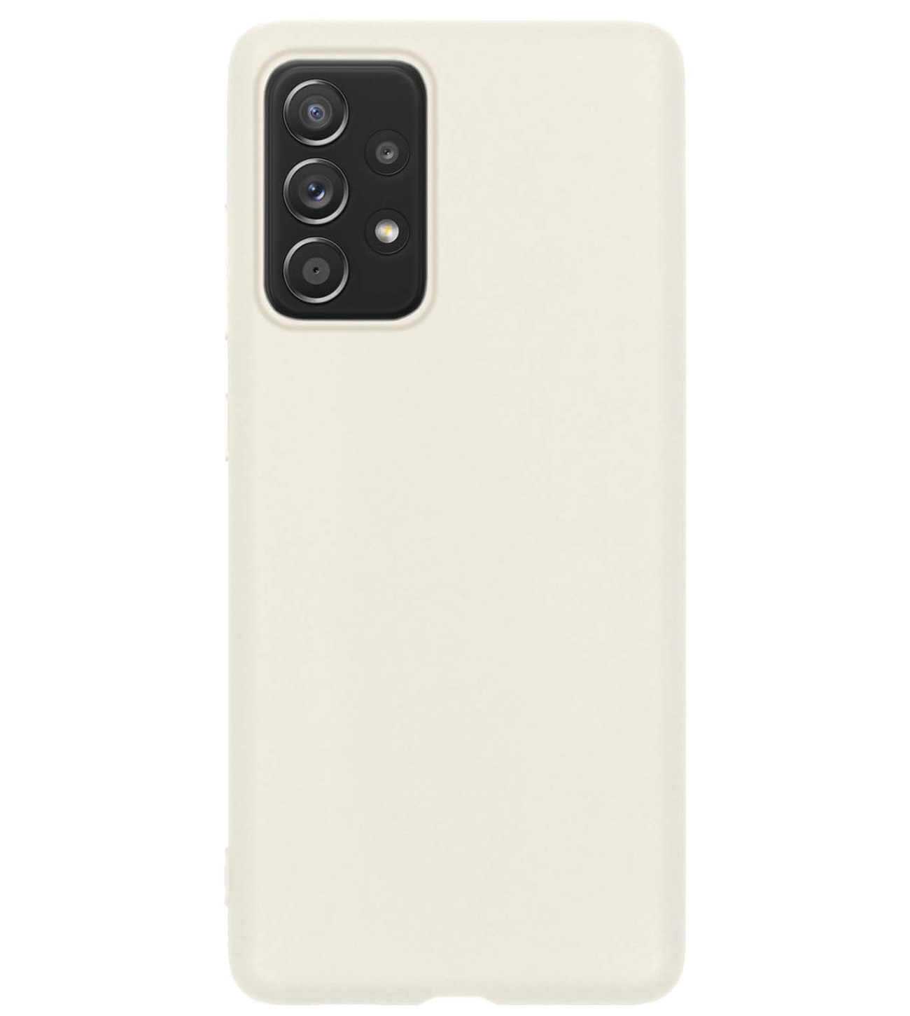BASEY. Hoes Geschikt voor Samsung A23 Hoesje Siliconen Back Cover Case Met Screenprotector - Hoesje Geschikt voor Samsung Galaxy A23 Hoes Cover Hoesje - Wit
