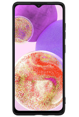 Hoes Geschikt voor Samsung A23 Hoesje Siliconen Back Cover Case Met Screenprotector - Hoesje Geschikt voor Samsung Galaxy A23 Hoes Cover Hoesje - Zwart