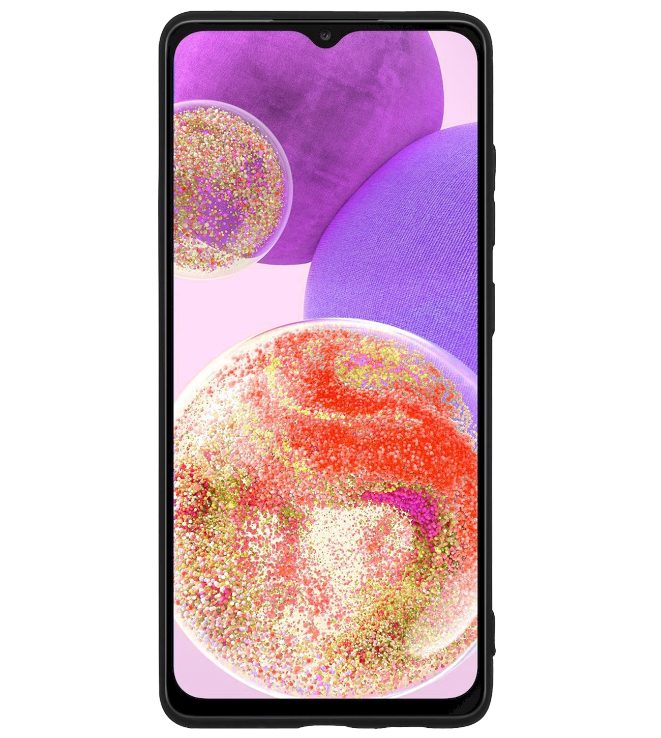 BASEY. Hoes Geschikt voor Samsung A23 Hoesje Siliconen Back Cover Case Met Screenprotector - Hoesje Geschikt voor Samsung Galaxy A23 Hoes Cover Hoesje - Zwart