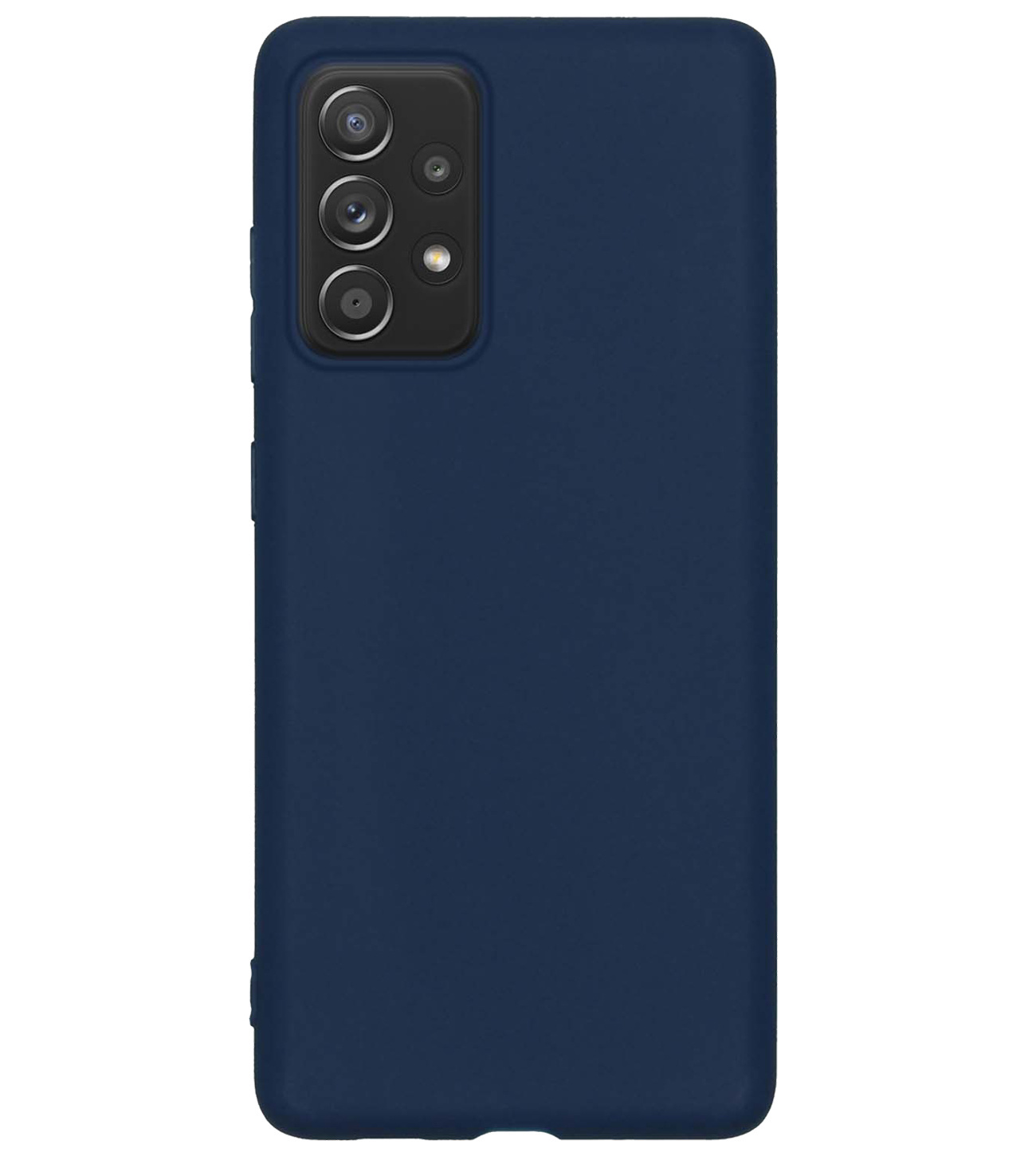 BASEY. Hoes Geschikt voor Samsung A23 Hoesje Siliconen Back Cover Case Met 2x Screenprotector - Hoesje Geschikt voor Samsung Galaxy A23 Hoes Cover Hoesje - Donkerblauw