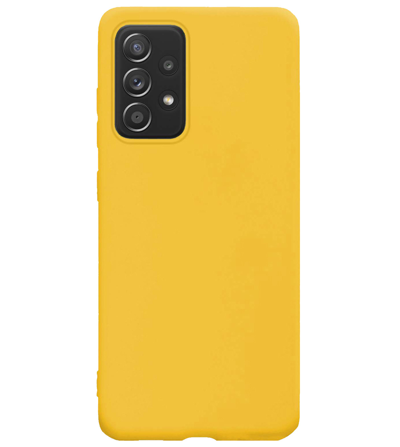 BASEY. Hoes Geschikt voor Samsung A23 Hoesje Siliconen Back Cover Case Met 2x Screenprotector - Hoesje Geschikt voor Samsung Galaxy A23 Hoes Cover Hoesje - Geel