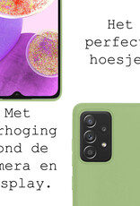 BASEY. Hoes Geschikt voor Samsung A23 Hoesje Siliconen Back Cover Case Met 2x Screenprotector - Hoesje Geschikt voor Samsung Galaxy A23 Hoes Cover Hoesje - Groen