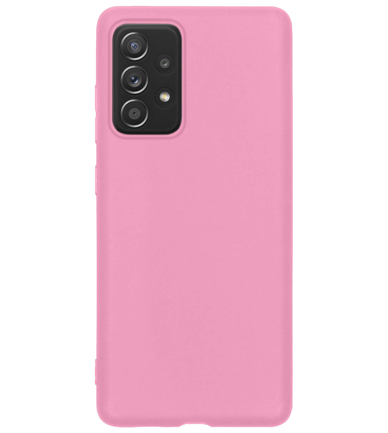 BASEY. Hoes Geschikt voor Samsung A23 Hoesje Siliconen Back Cover Case Met 2x Screenprotector - Hoesje Geschikt voor Samsung Galaxy A23 Hoes Cover Hoesje - Lichtroze