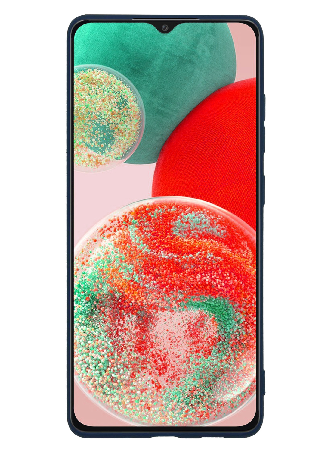 NoXx Hoes Geschikt voor Samsung A23 Hoesje Cover Siliconen Back Case Hoes Met Screenprotector - Donkerblauw