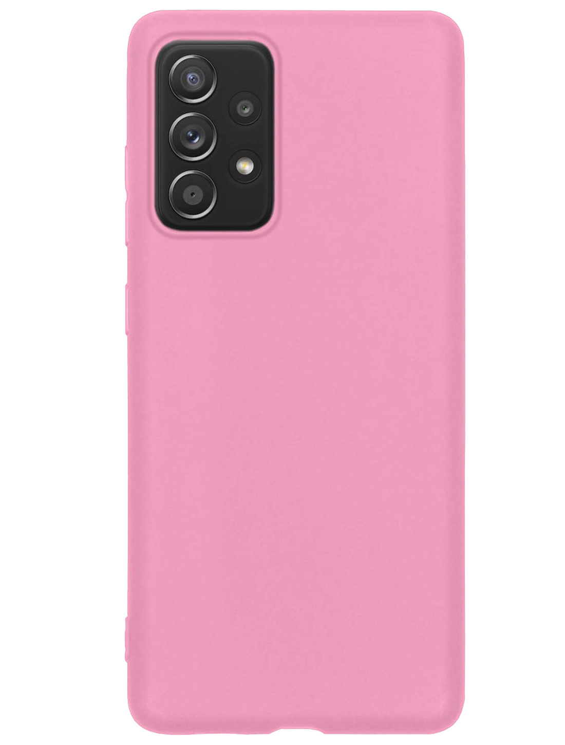 Samsung Galaxy A23 Hoesje Back Cover Siliconen Case Hoes Met Screenprotector - Licht Roze
