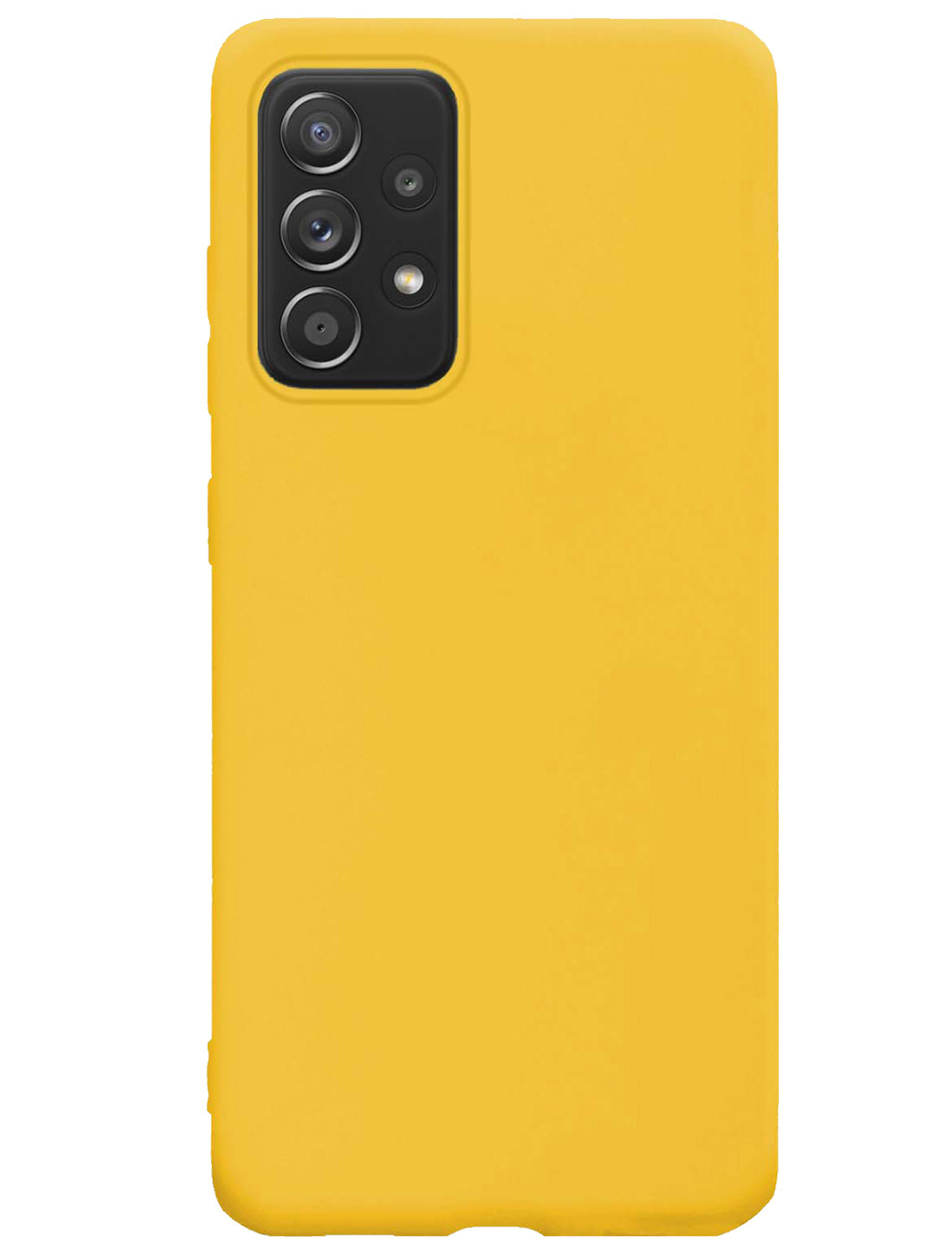 NoXx Hoes Geschikt voor Samsung A23 Hoesje Cover Siliconen Back Case Hoes Met 2x Screenprotector - Geel