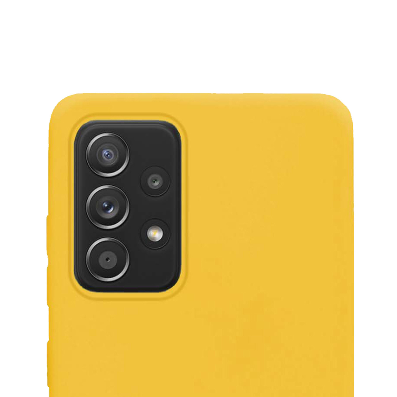NoXx Hoes Geschikt voor Samsung A23 Hoesje Cover Siliconen Back Case Hoes Met 2x Screenprotector - Geel