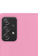 NoXx Hoes Geschikt voor Samsung A23 Hoesje Cover Siliconen Back Case Hoes Met 2x Screenprotector - Lichtroze