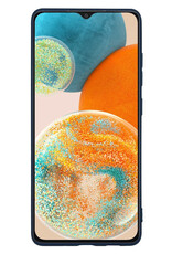 Nomfy Hoesje Geschikt voor Samsung A23 Hoesje Siliconen Cover Case Met Screenprotector - Hoes Geschikt voor Samsung Galaxy A23 Hoes Back Case - Donkerblauw