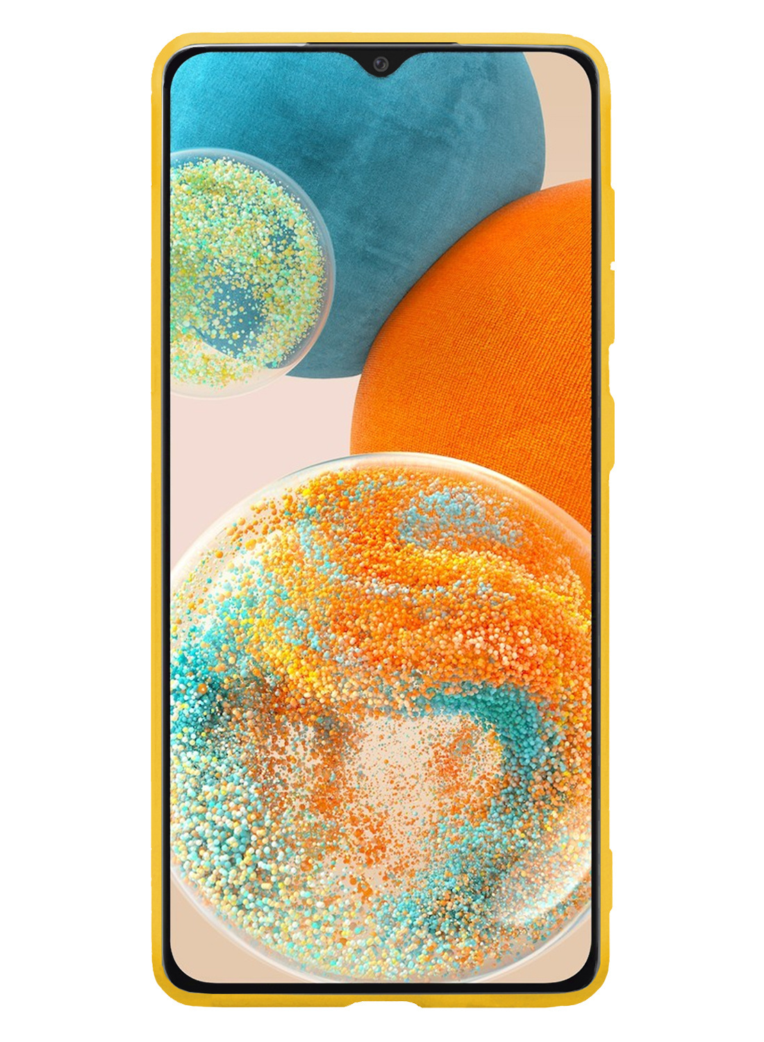 Nomfy Hoesje Geschikt voor Samsung A23 Hoesje Siliconen Cover Case Met Screenprotector - Hoes Geschikt voor Samsung Galaxy A23 Hoes Back Case - Geel