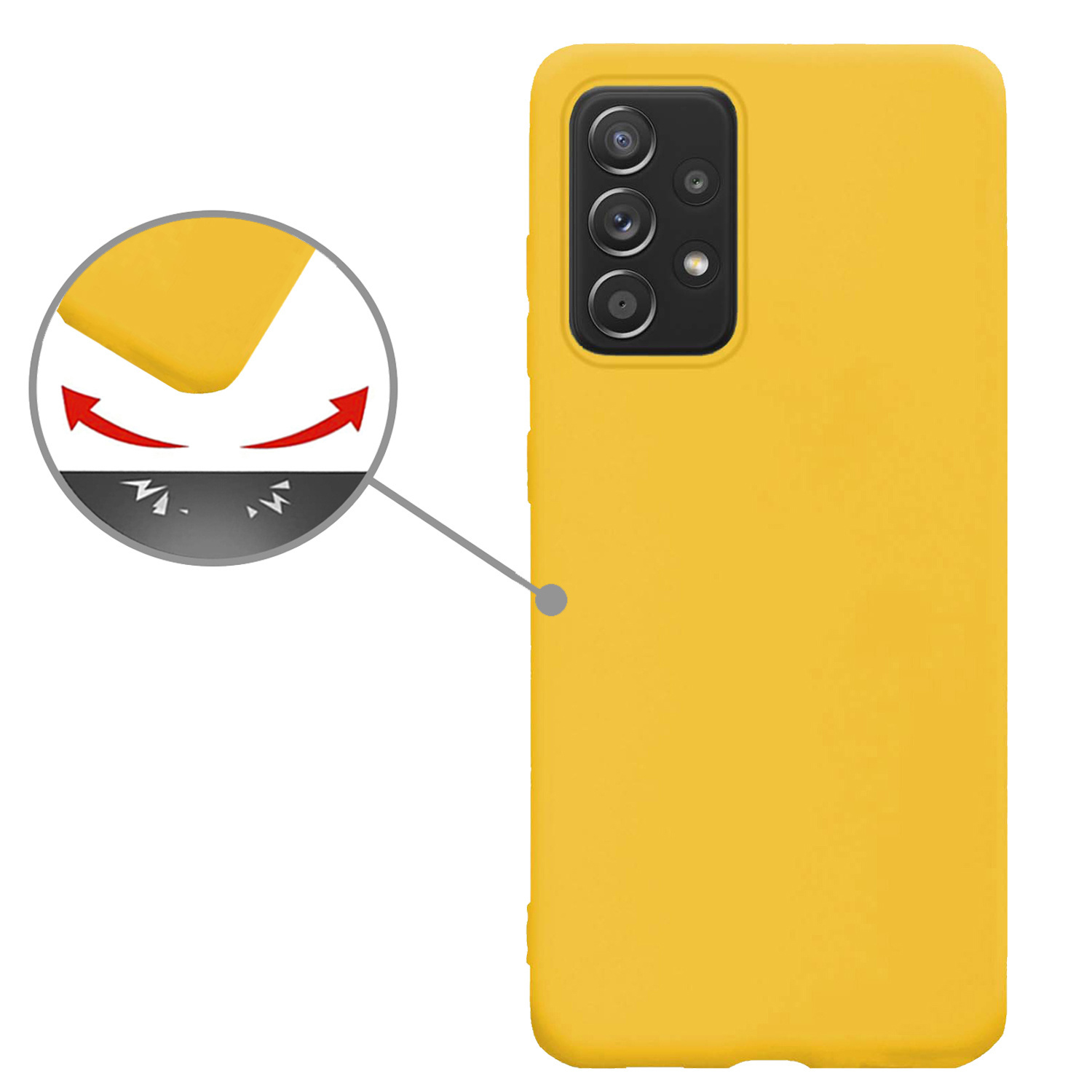 Nomfy Hoesje Geschikt voor Samsung A23 Hoesje Siliconen Cover Case Met Screenprotector - Hoes Geschikt voor Samsung Galaxy A23 Hoes Back Case - Geel