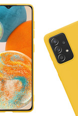 Nomfy Hoesje Geschikt voor Samsung A23 Hoesje Siliconen Cover Case Met Screenprotector - Hoes Geschikt voor Samsung Galaxy A23 Hoes Back Case - Geel
